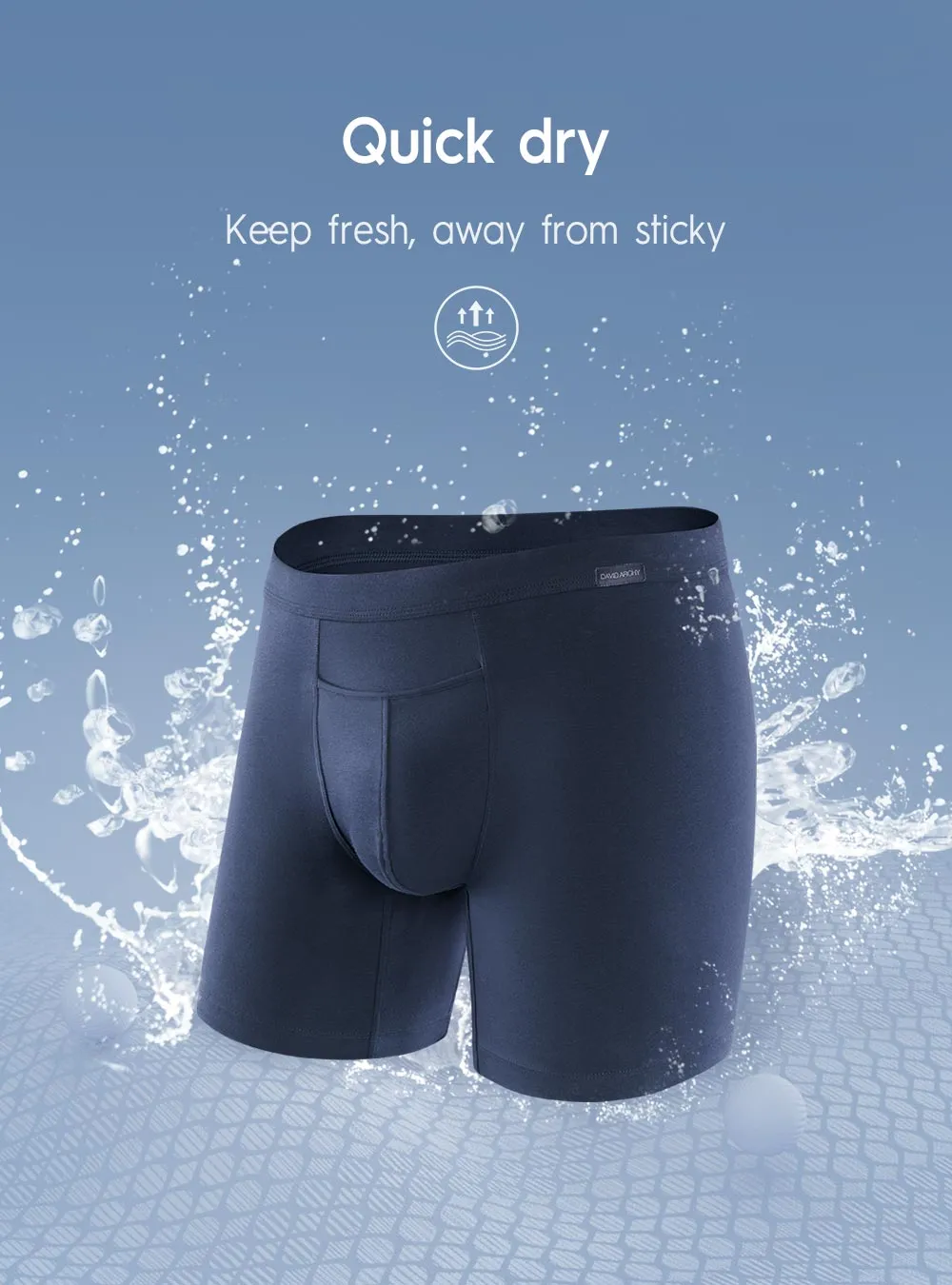 3 Pack Quick Dry Breathable Boxer Briefs Underwear