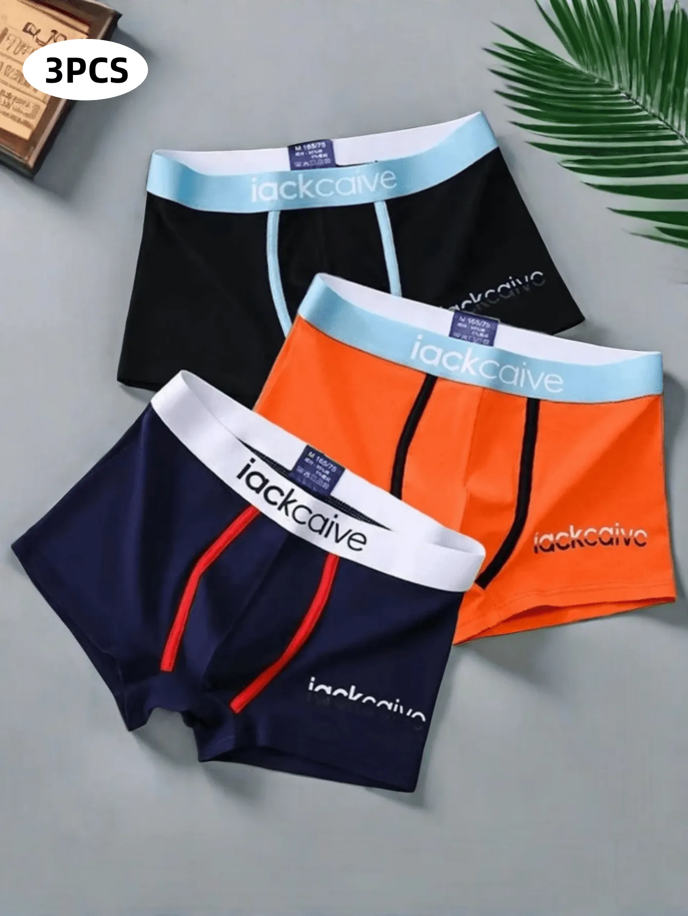 3pcs Men's Boxer Briefs Set, Cotton Breathable Comfortable Underwear For Sports