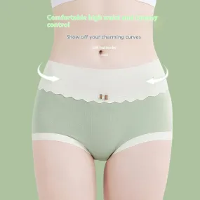 7A Antibacterial Seamless High Waist Belly Shaping Panties Women's Graphene Crotch