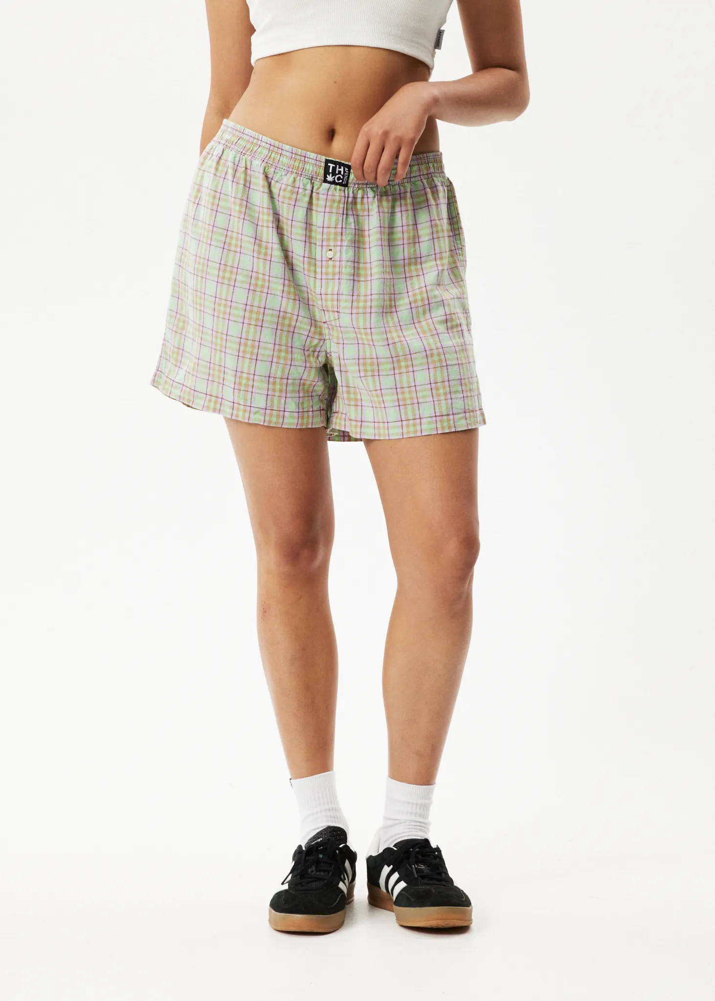 AFENDS Unisex Kali - Boxers - Pistachio Check