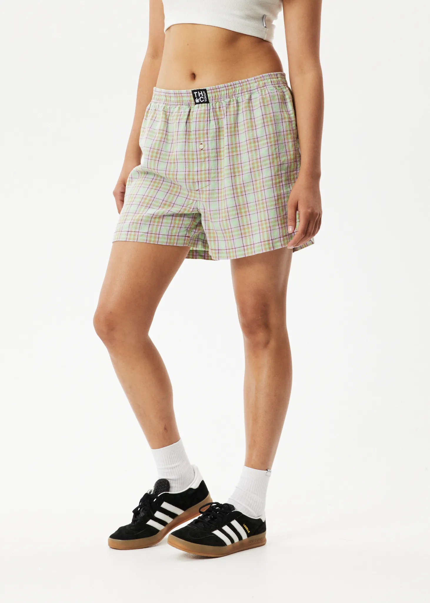 AFENDS Unisex Kali - Boxers - Pistachio Check