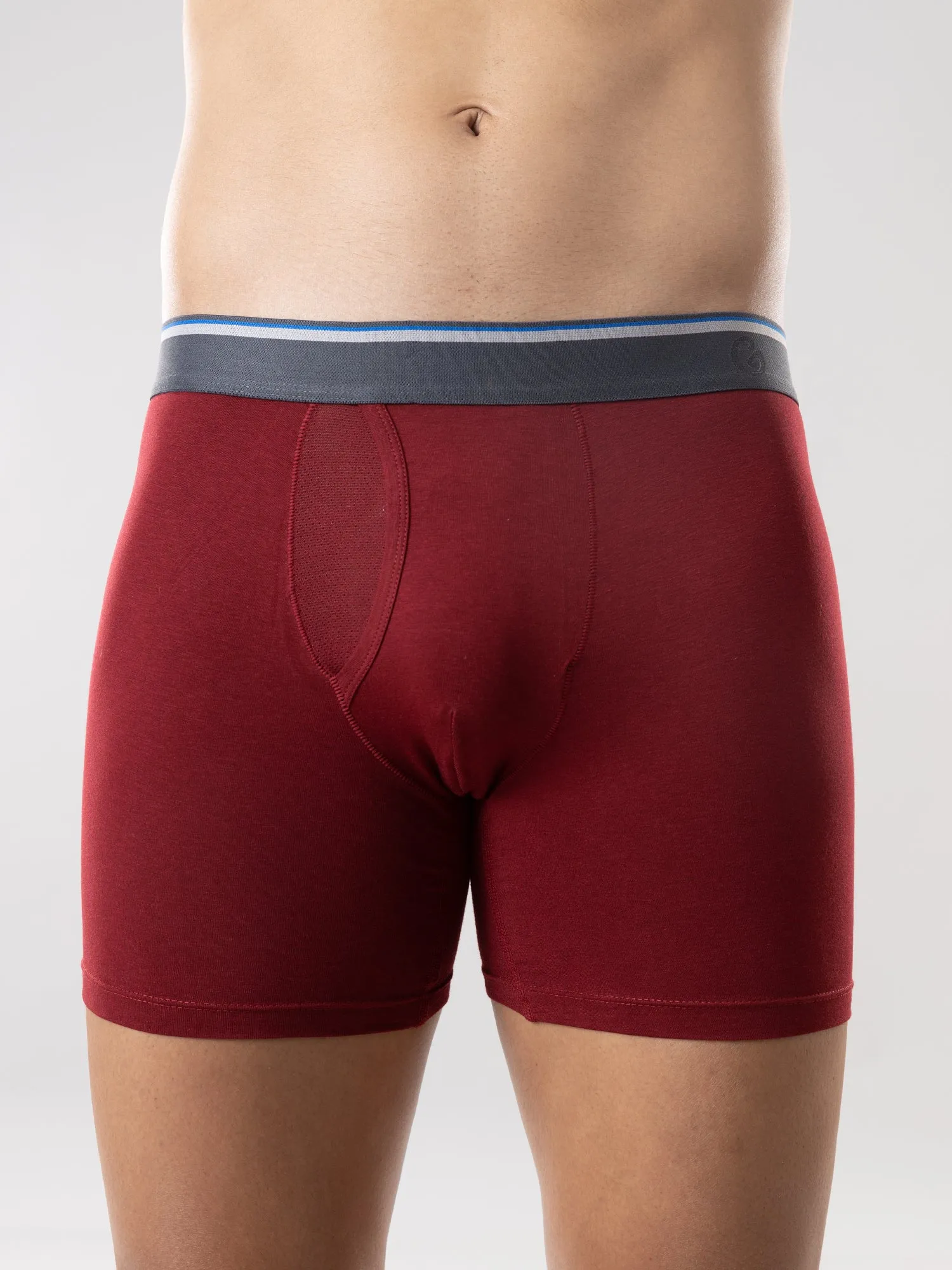 Anti Odor Cotton Tencel Cooling Boxer Brief - Biking Red