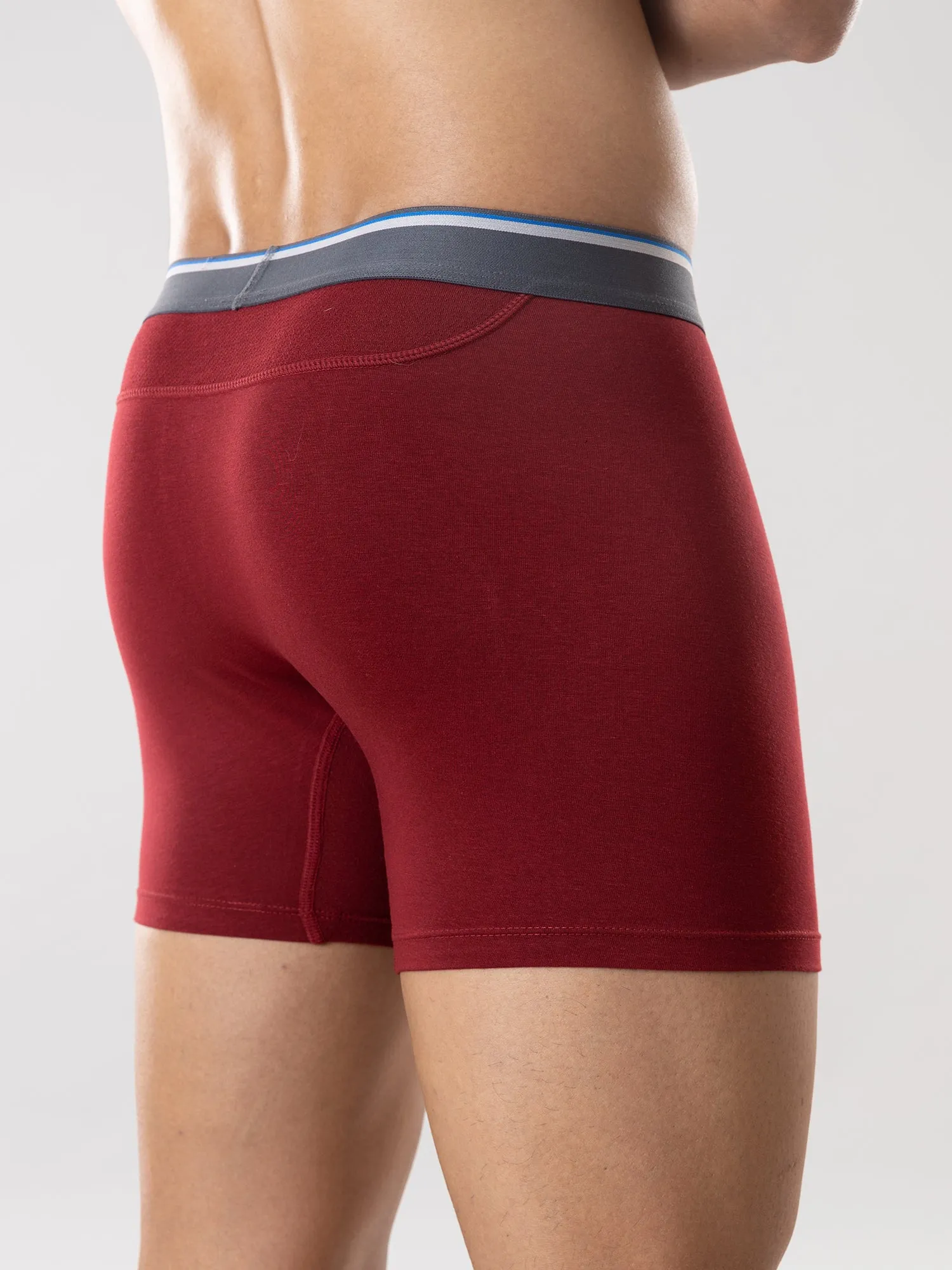 Anti Odor Cotton Tencel Cooling Boxer Brief - Biking Red