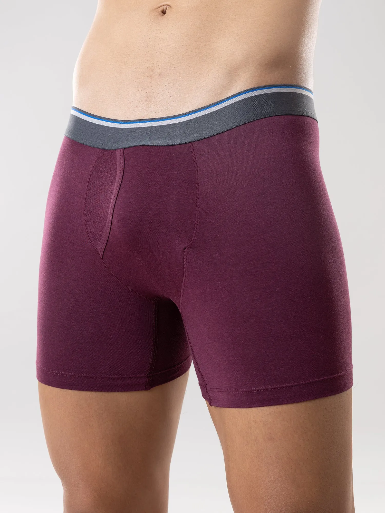 Anti Odor Cotton Tencel Cooling Boxer Brief - Plum