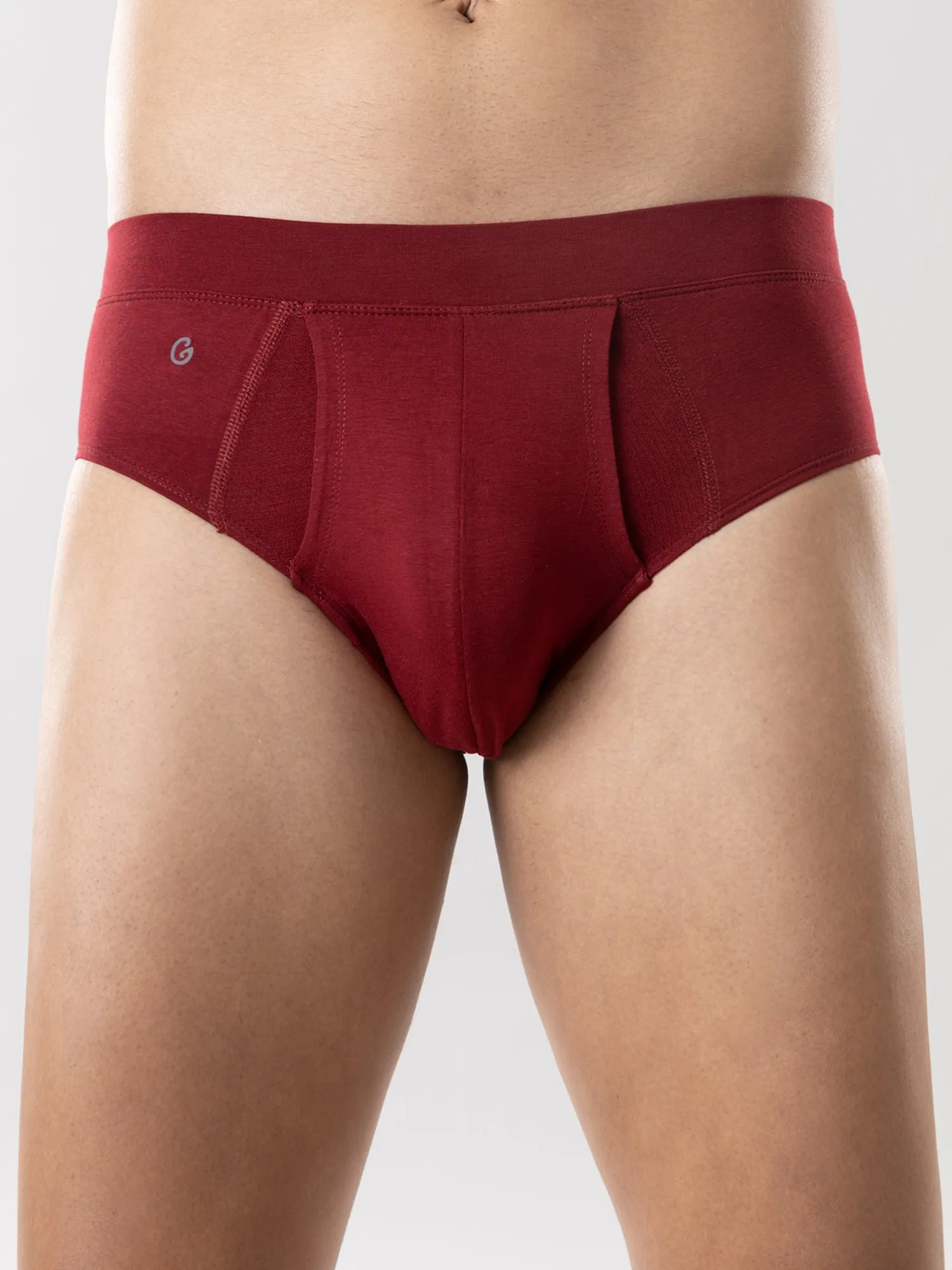 Anti Odor Cotton Tencel Cooling Brief - Biking Red