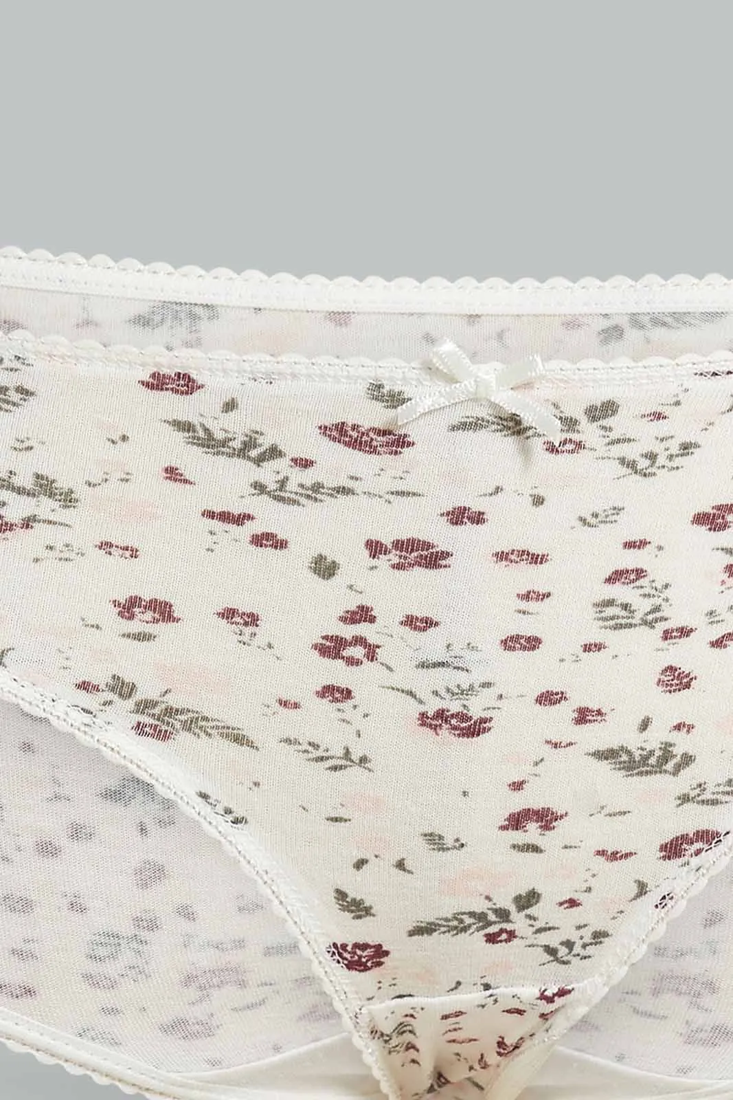 Assorted Floral And Plain Boyleg Briefs For Women (Pack of 5)