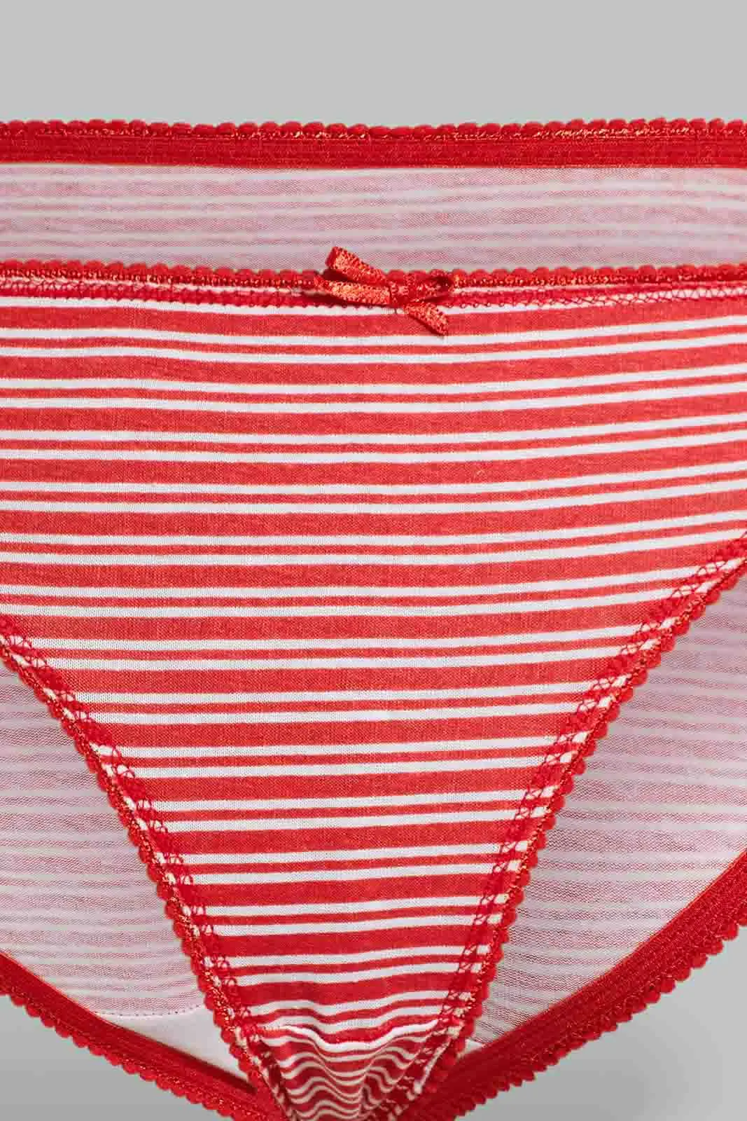 Assorted Plain And Stripe Bikini Briefs For Women (Pack of 5)