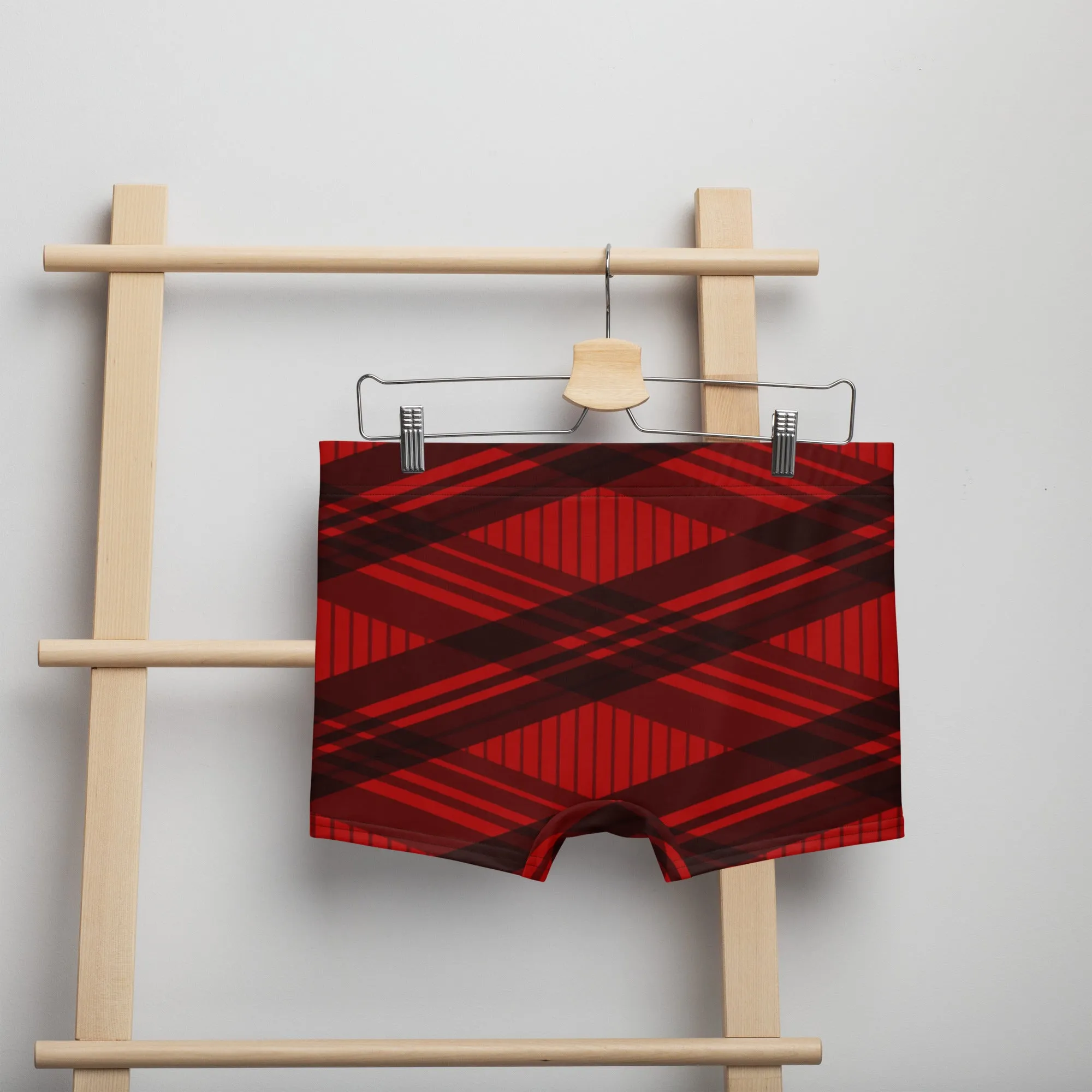 Black and red stripes boxer briefs for men