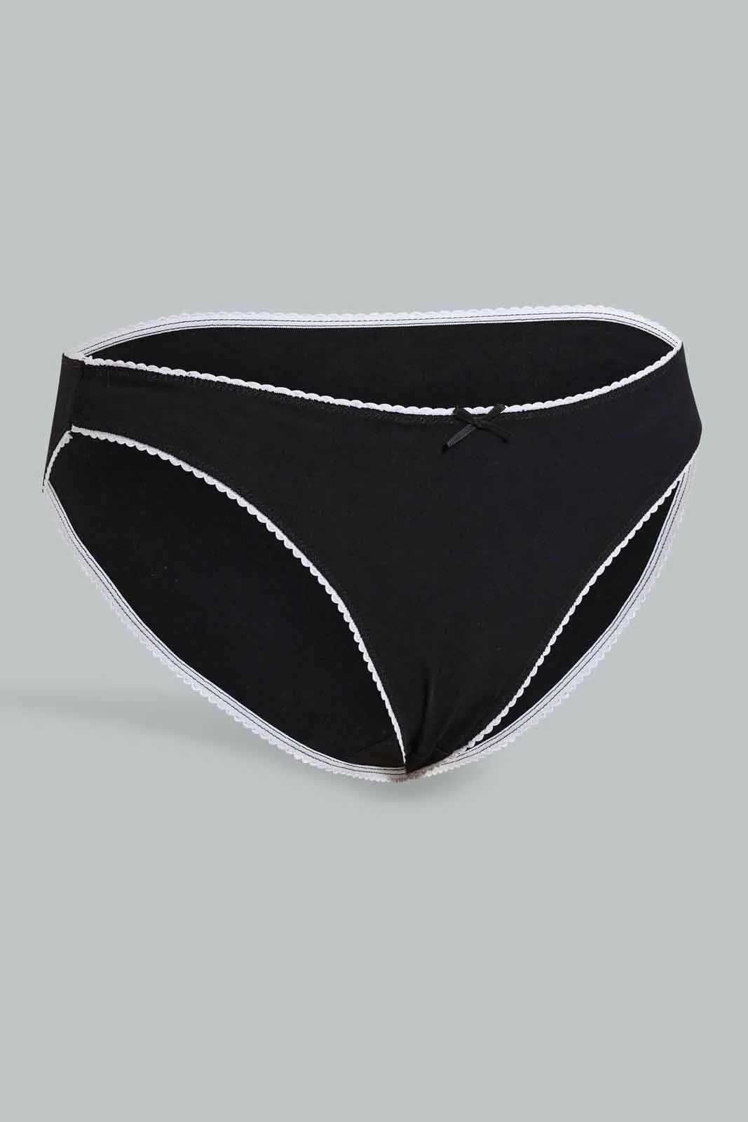 Black And White Hi-Leg Briefs For Women (Pack of 5)