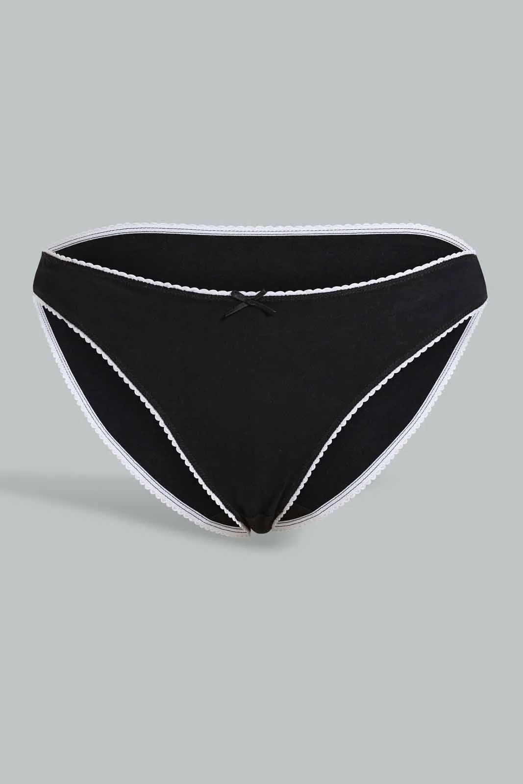 Black And White Hi-Leg Briefs For Women (Pack of 5)