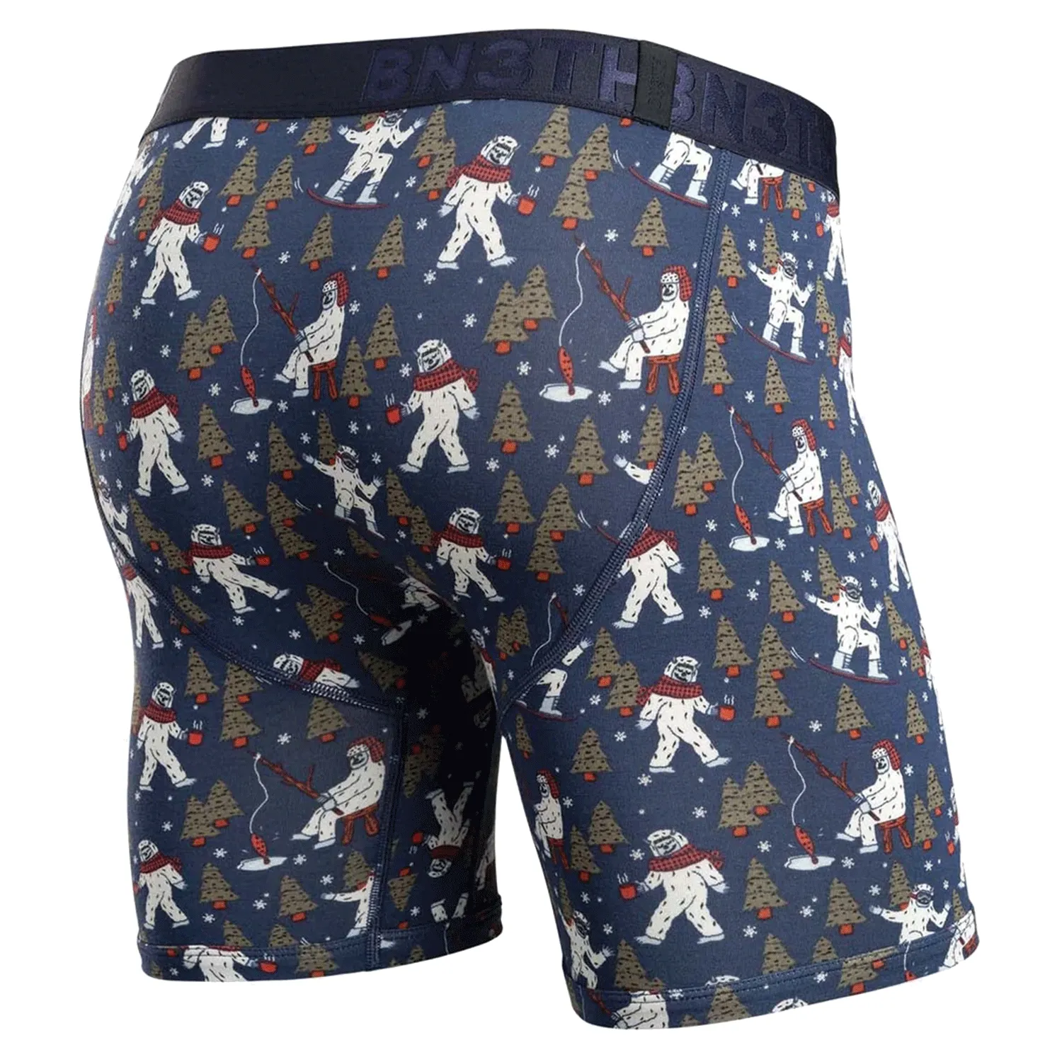 BN3TH Men's Classic Boxer Brief Print Winter Wonder-Dark Navy