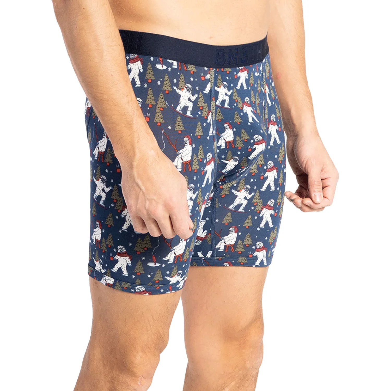 BN3TH Men's Classic Boxer Brief Print Winter Wonder-Dark Navy