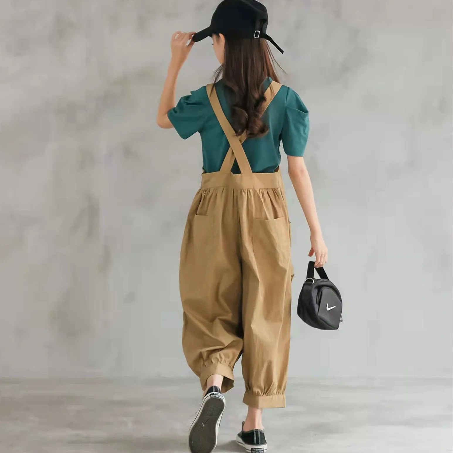 Children's Belted Khaki Overalls