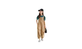 Children's Belted Khaki Overalls