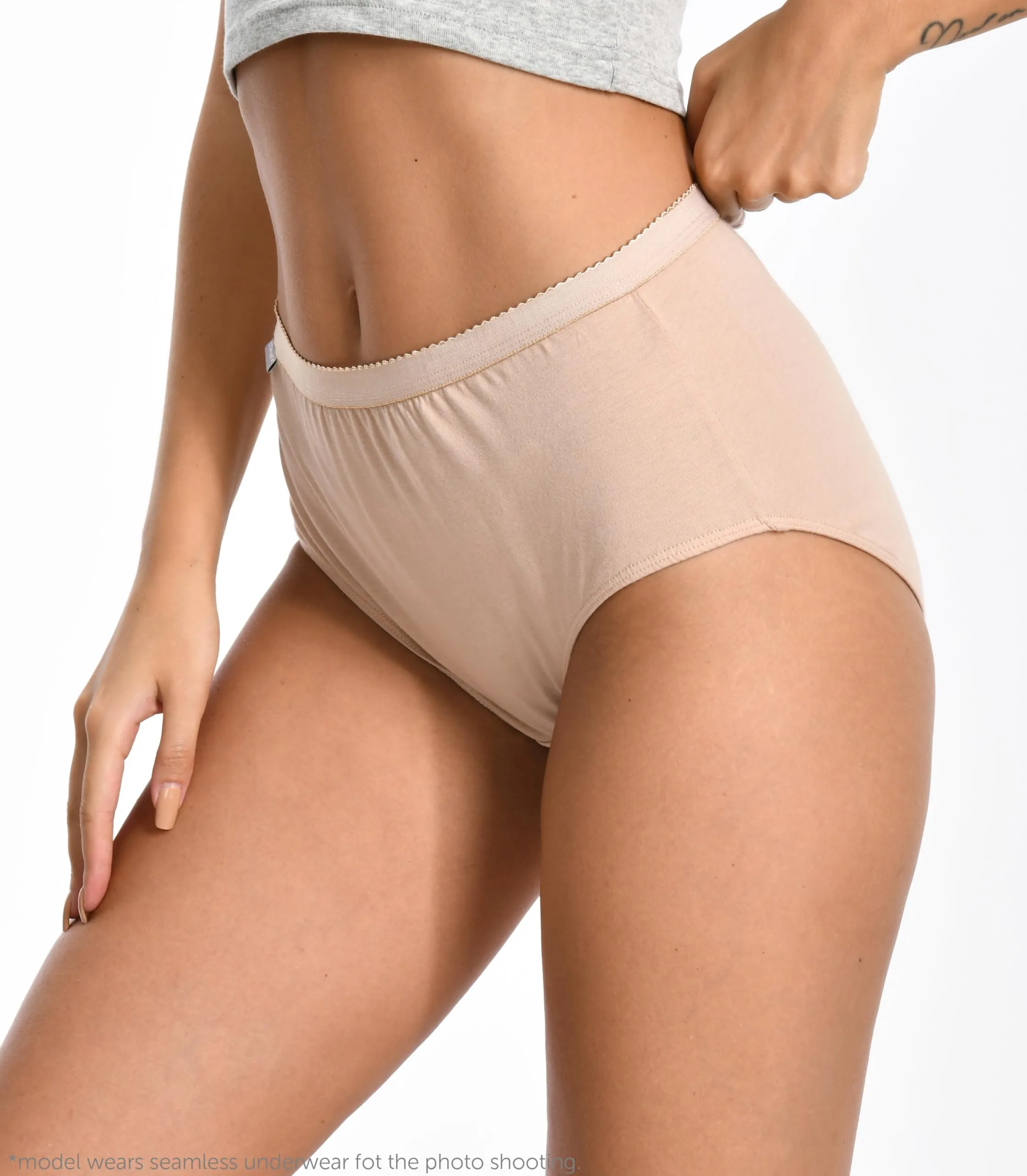 Comfneat Women's 6-Pack Pure Cotton Briefs High Waisted Underwear