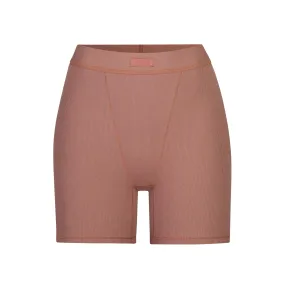 COTTON RIB BOXER | ROSE CLAY