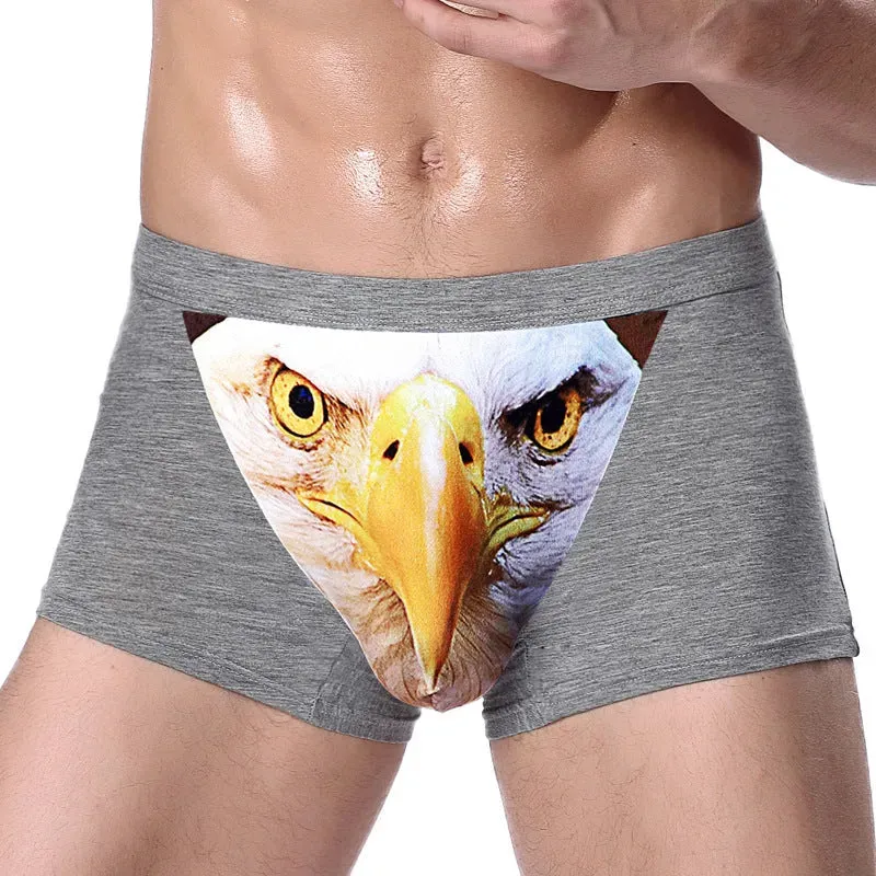 Creative Cartoon Animal Printed Boxer Briefs with pouch underwear men