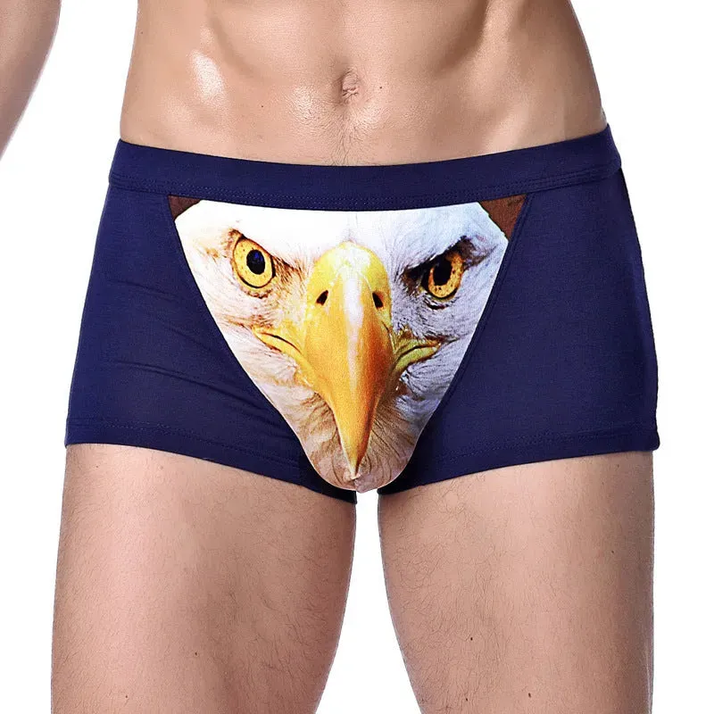 Creative Cartoon Animal Printed Boxer Briefs with pouch underwear men