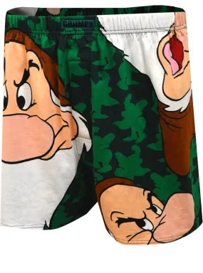 Disney's Snow White Grumpy Cotton Green Boxer Shorts