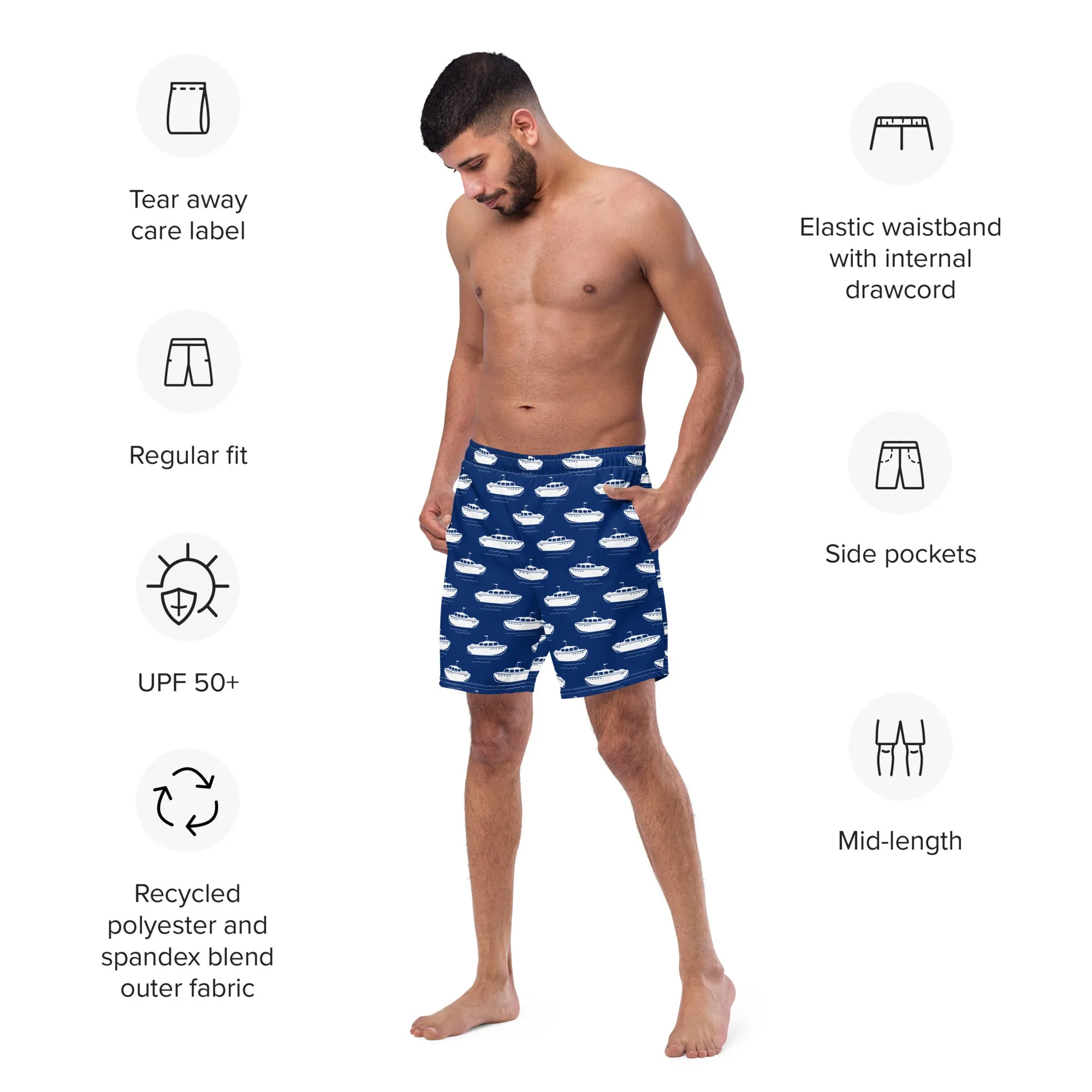 Ferry ship swim trunks for men