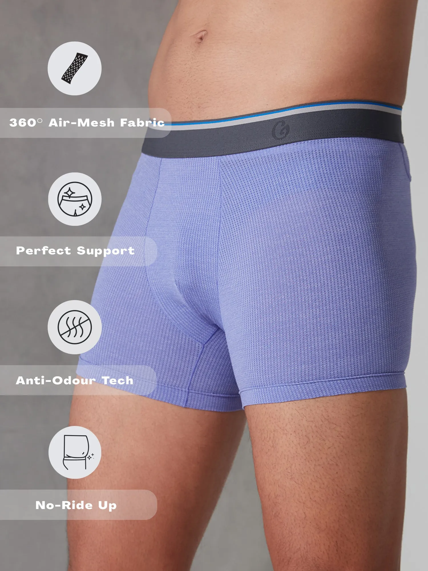 Gloot Anti-Odour, Anti-wicking & Anti Microbial Men's Active Trunk Lavender