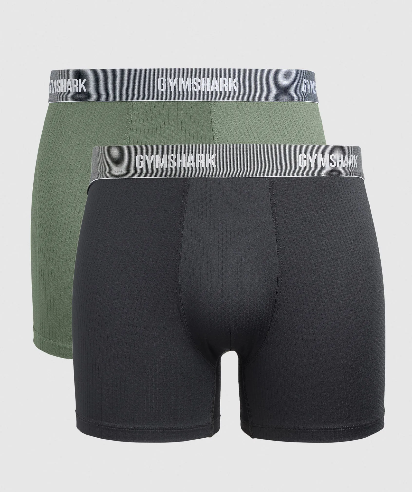 Gymshark Sports Tech Boxers 2pk - Black/Core Olive