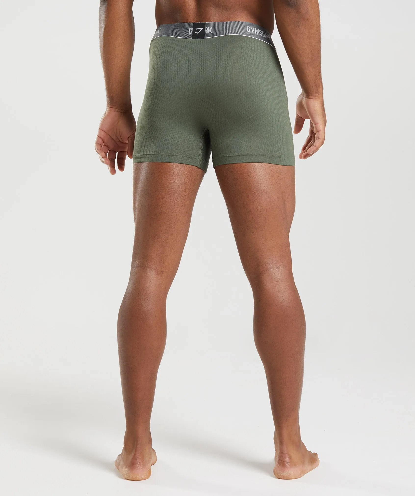 Gymshark Sports Tech Boxers 2pk - Black/Core Olive