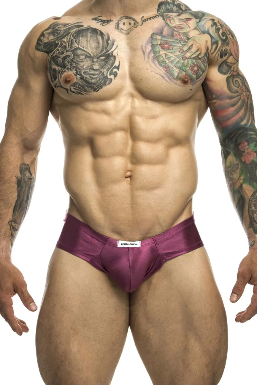 JUSTIN SIMON XSJ22 Cheek Briefs Color Wine