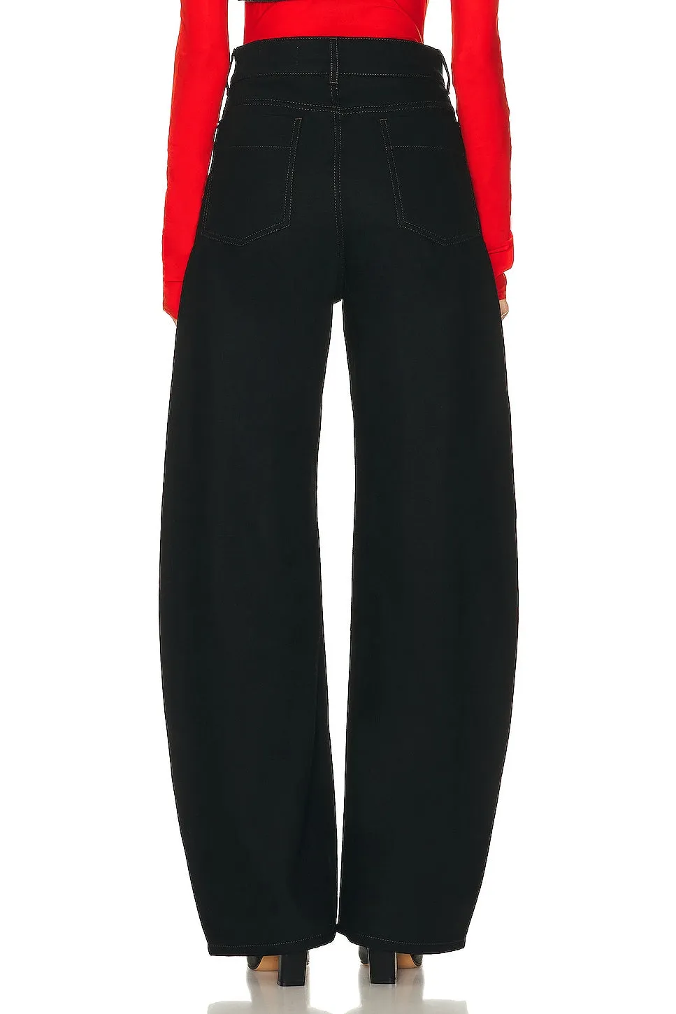 Lemaire High Waisted Curved Pants, black