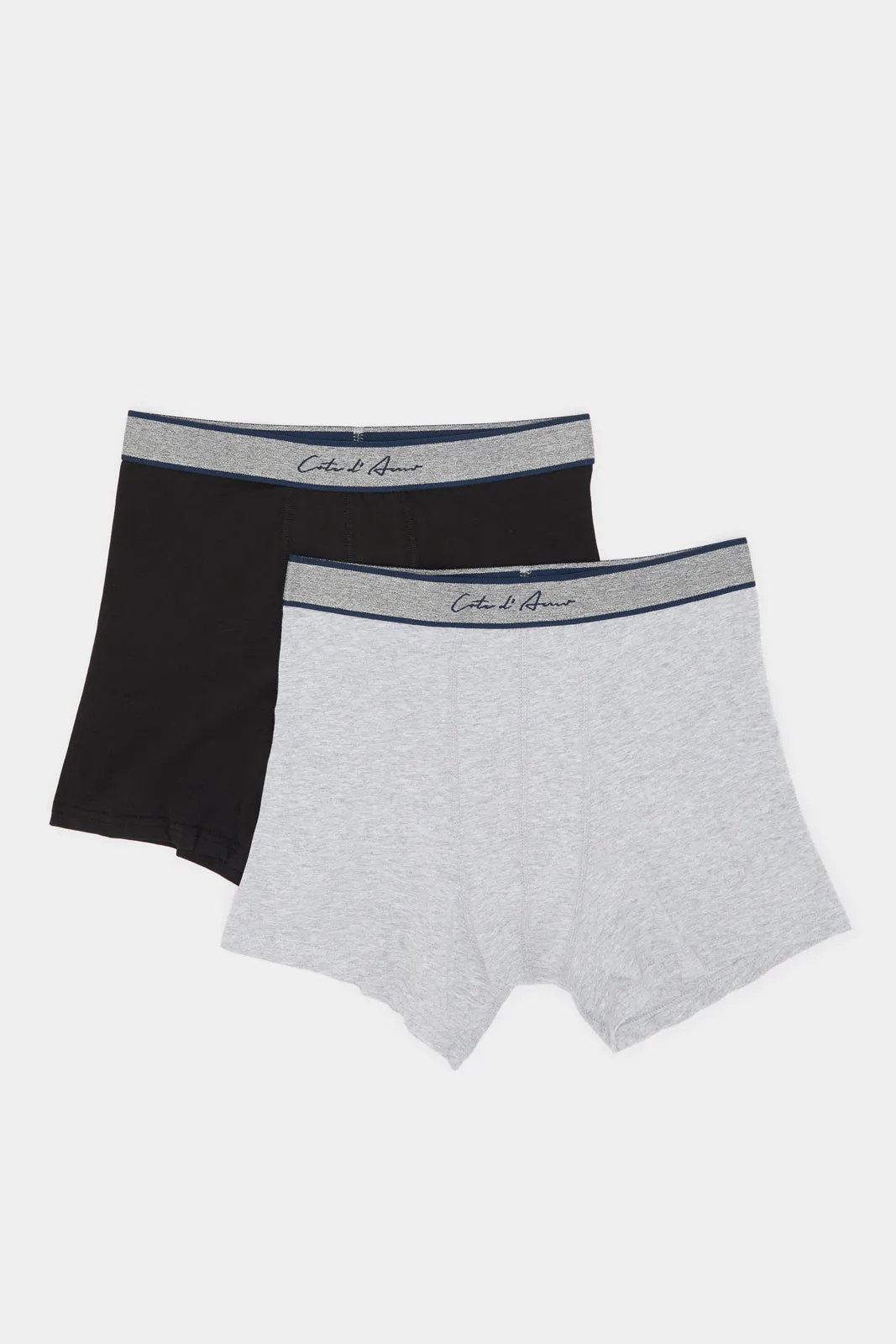 Men Black And Grey Boxers Brief Set (Pack of 2)