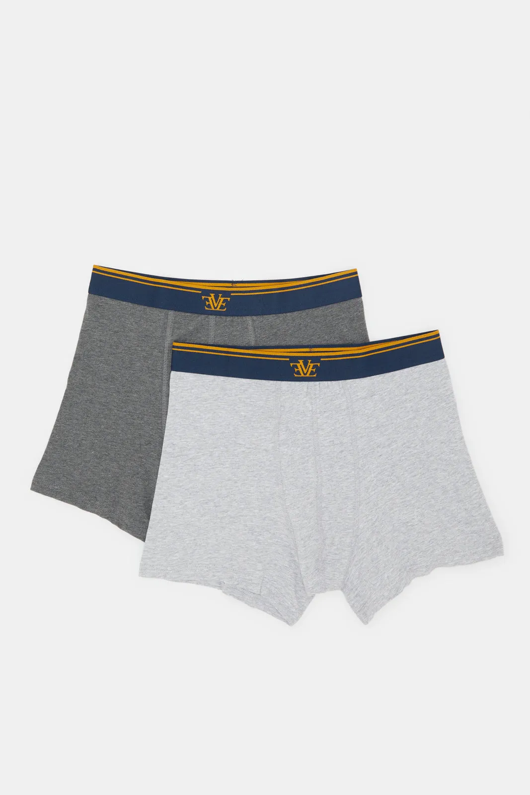 Men Grey And Charcoal Boxers Brief Set (Pack of 2)