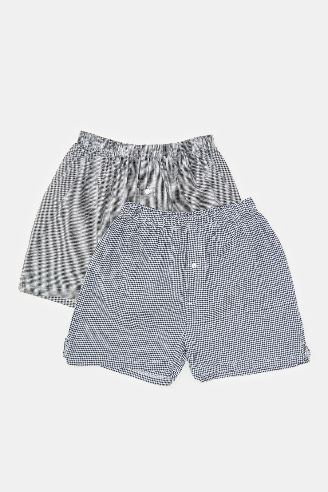 Men Grey Checkered Boxers Set (Pack of 2)