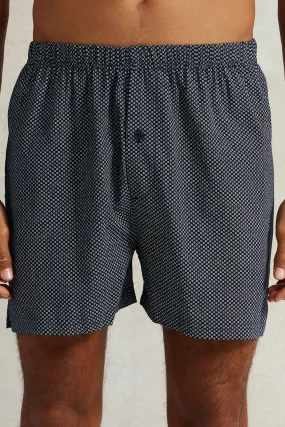 Men Grey Printed Woven Boxer Set (Pack of 2)