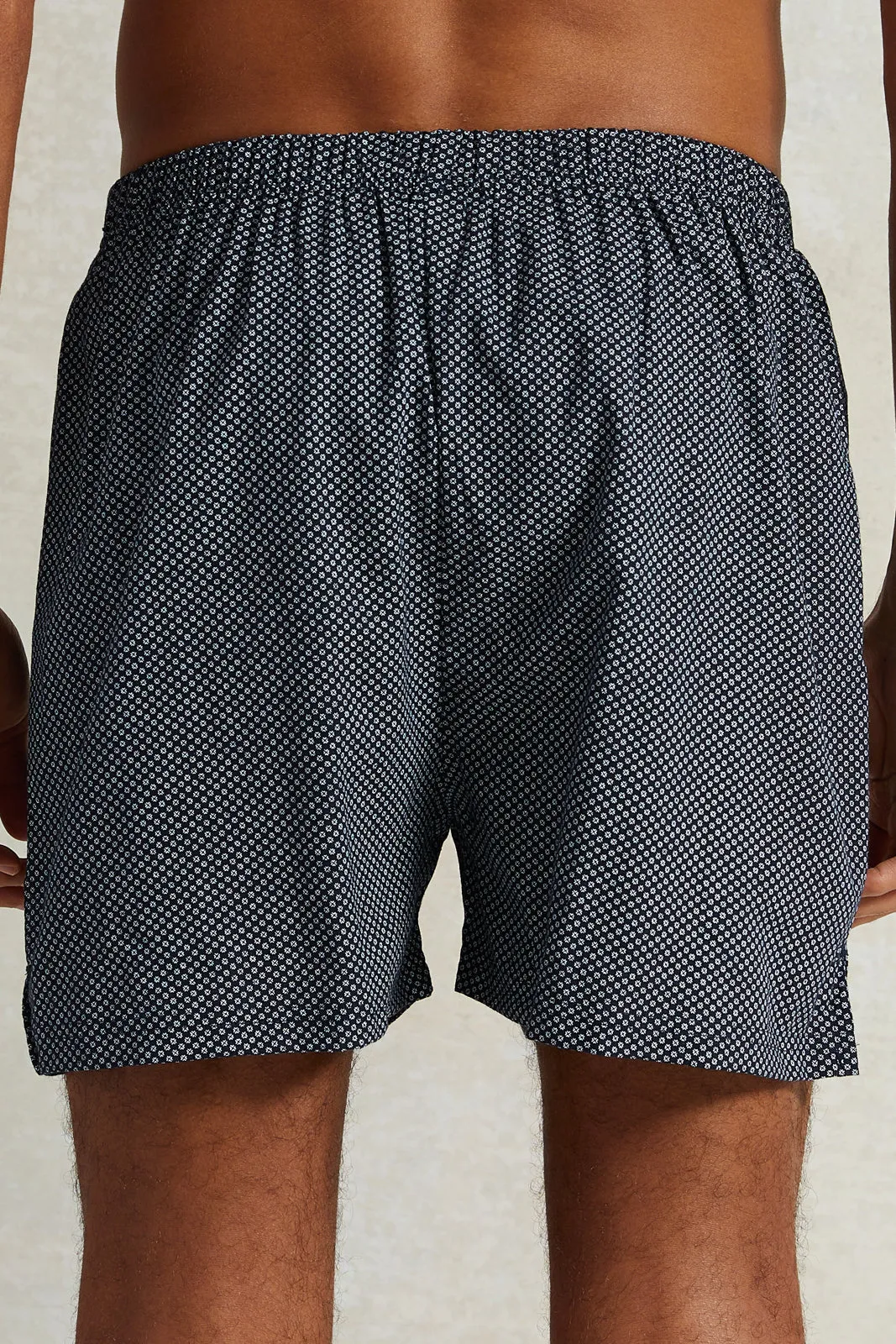 Men Grey Printed Woven Boxer Set (Pack of 2)