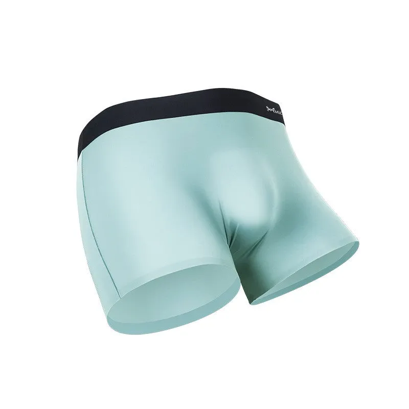 Men's Boxers Seamless Underwear Panties Thin Transparent Ice Silk