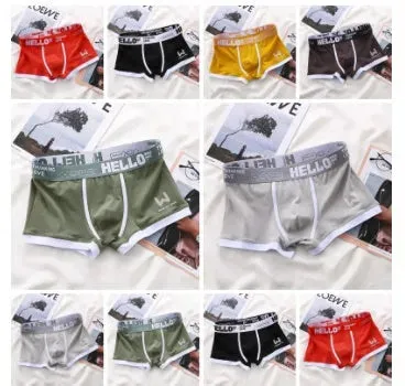 Men's Cotton  Boxer Briefs Trendy Breathable Low waist underwear