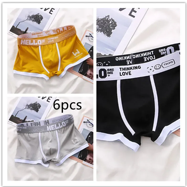 Men's Cotton  Boxer Briefs Trendy Breathable Low waist underwear