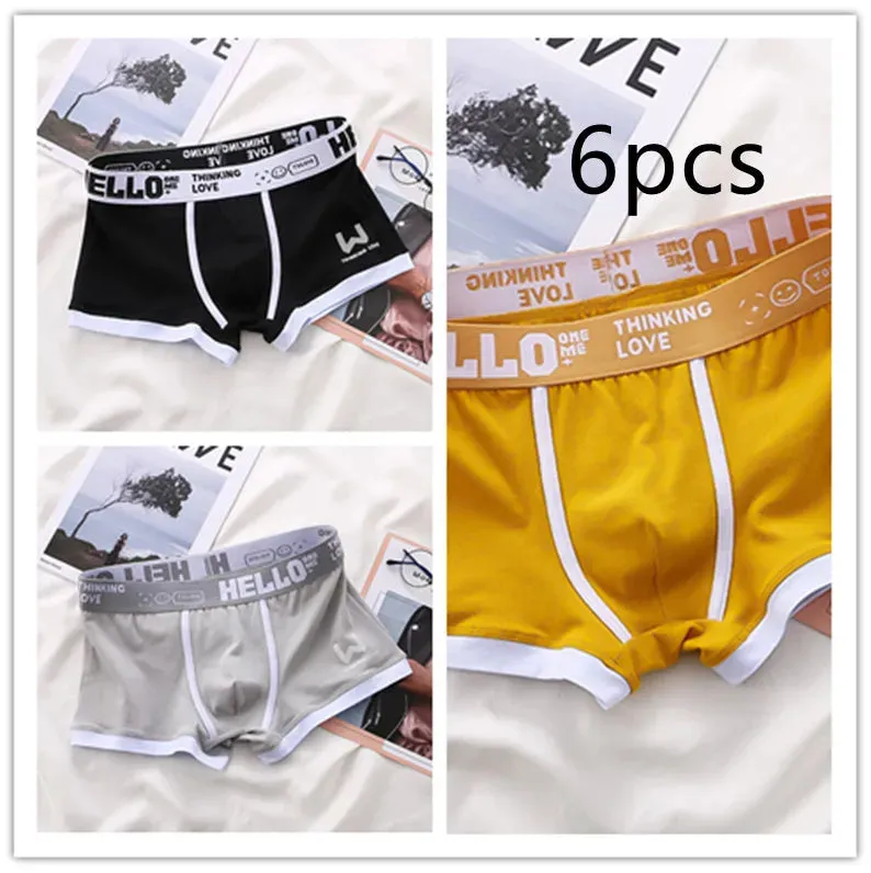 Men's Cotton  Boxer Briefs Trendy Breathable Low waist underwear