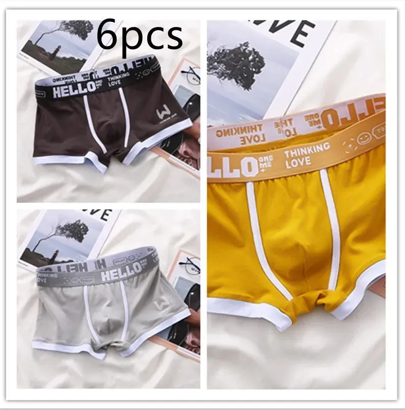 Men's Cotton  Boxer Briefs Trendy Breathable Low waist underwear