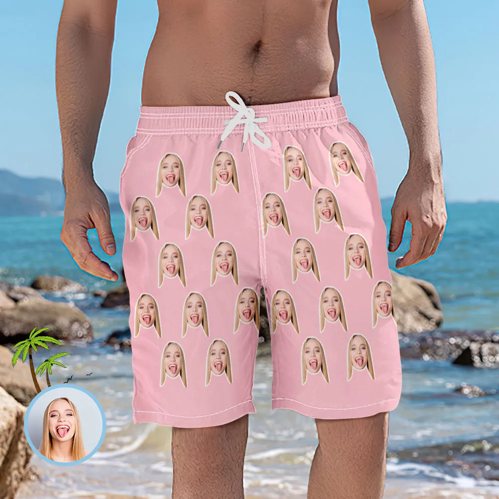 Men's Custom Face Elastic Beach Short Pants