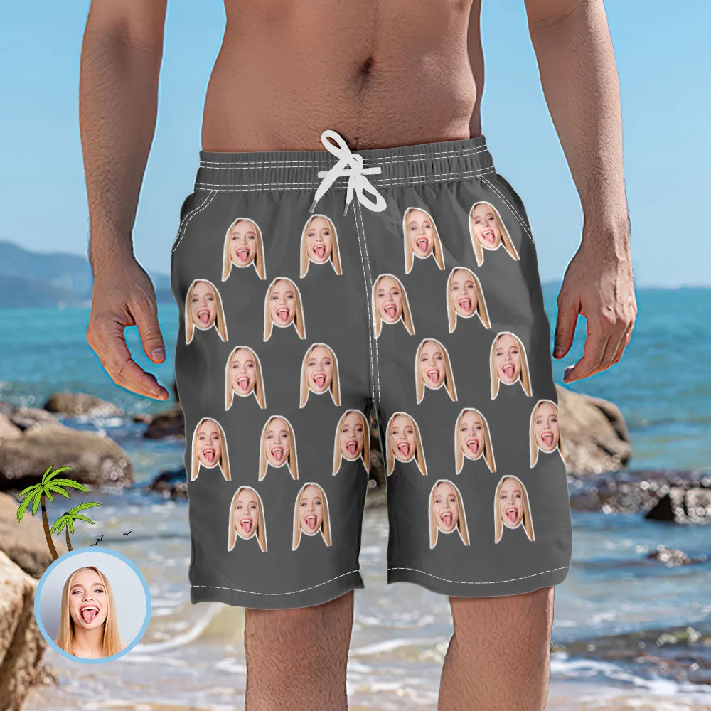 Men's Custom Face Elastic Beach Short Pants