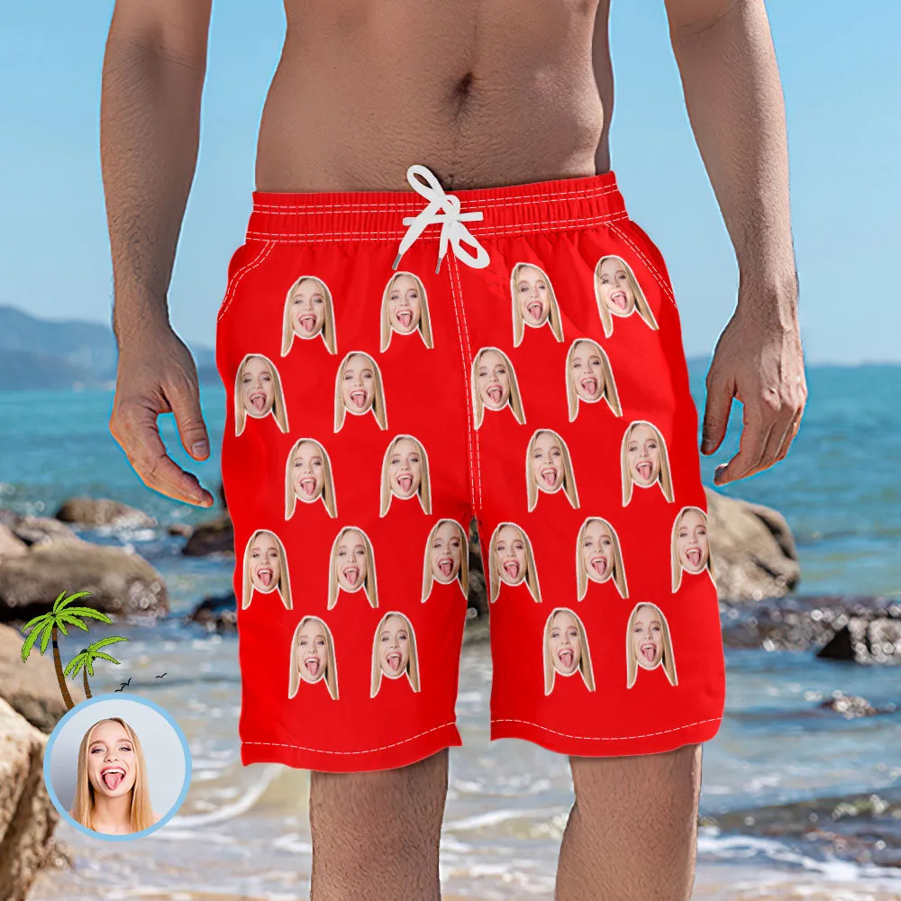 Men's Custom Face Elastic Beach Short Pants