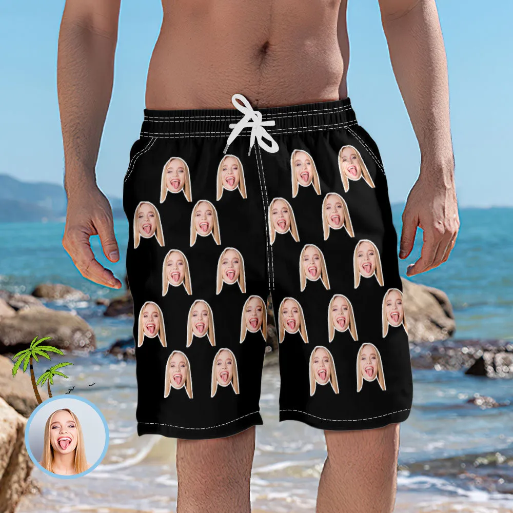 Men's Custom Face Elastic Beach Short Pants