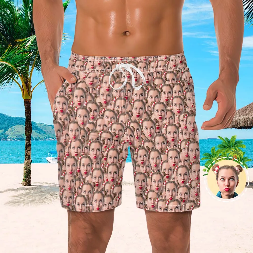 Men's Custom Face Swim Trunks Photo Shorts