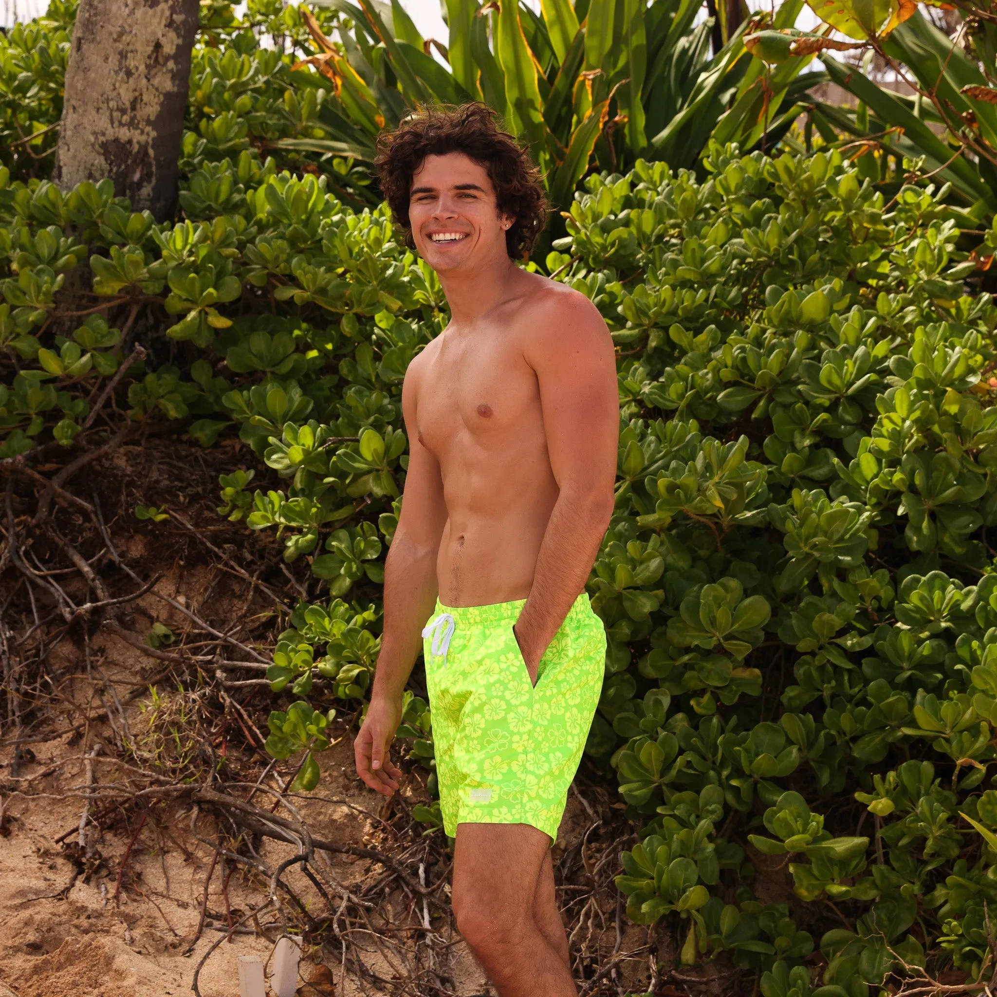 Men's Swim Trunks - Aloha Lime