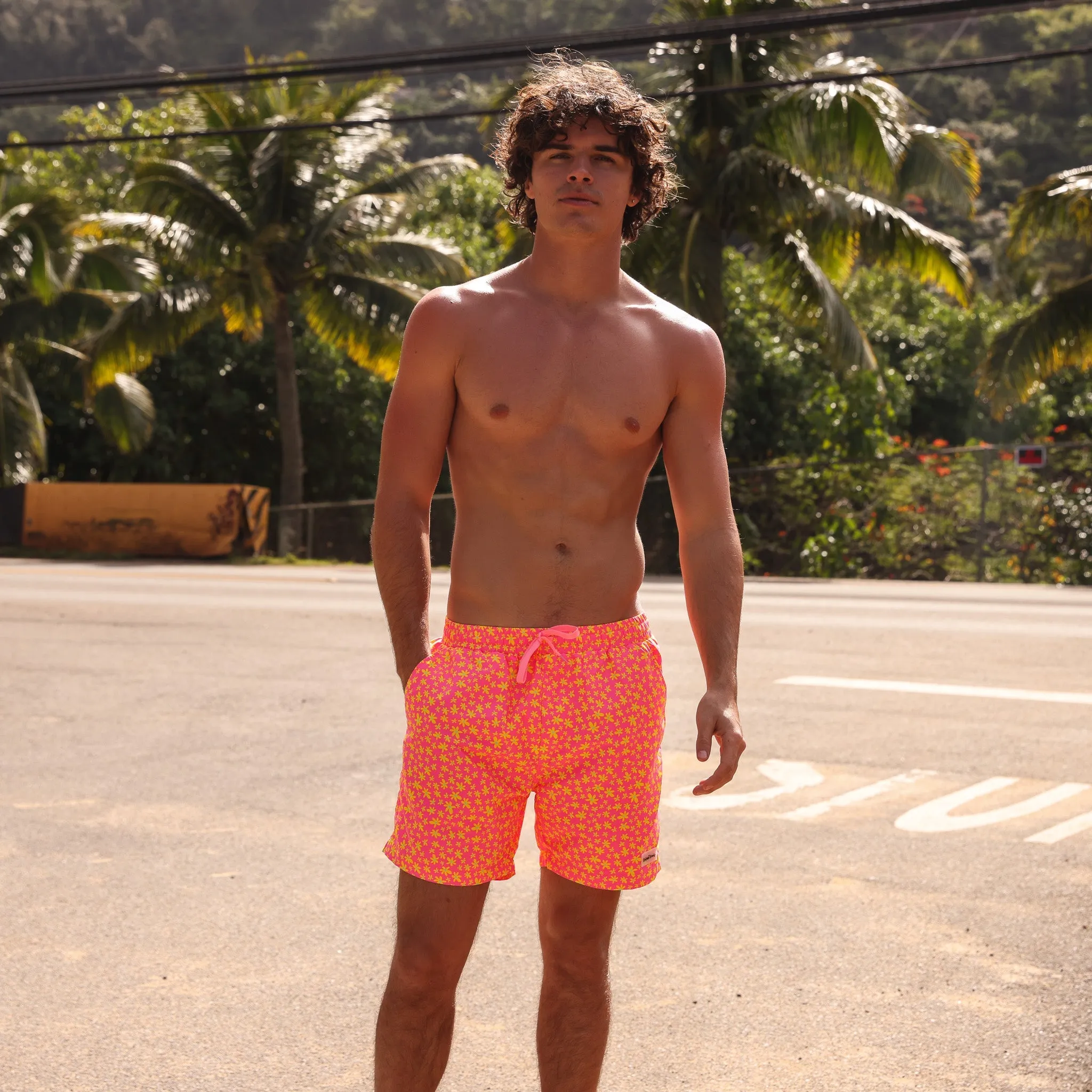 Men's Swim Trunks - Berry Blush