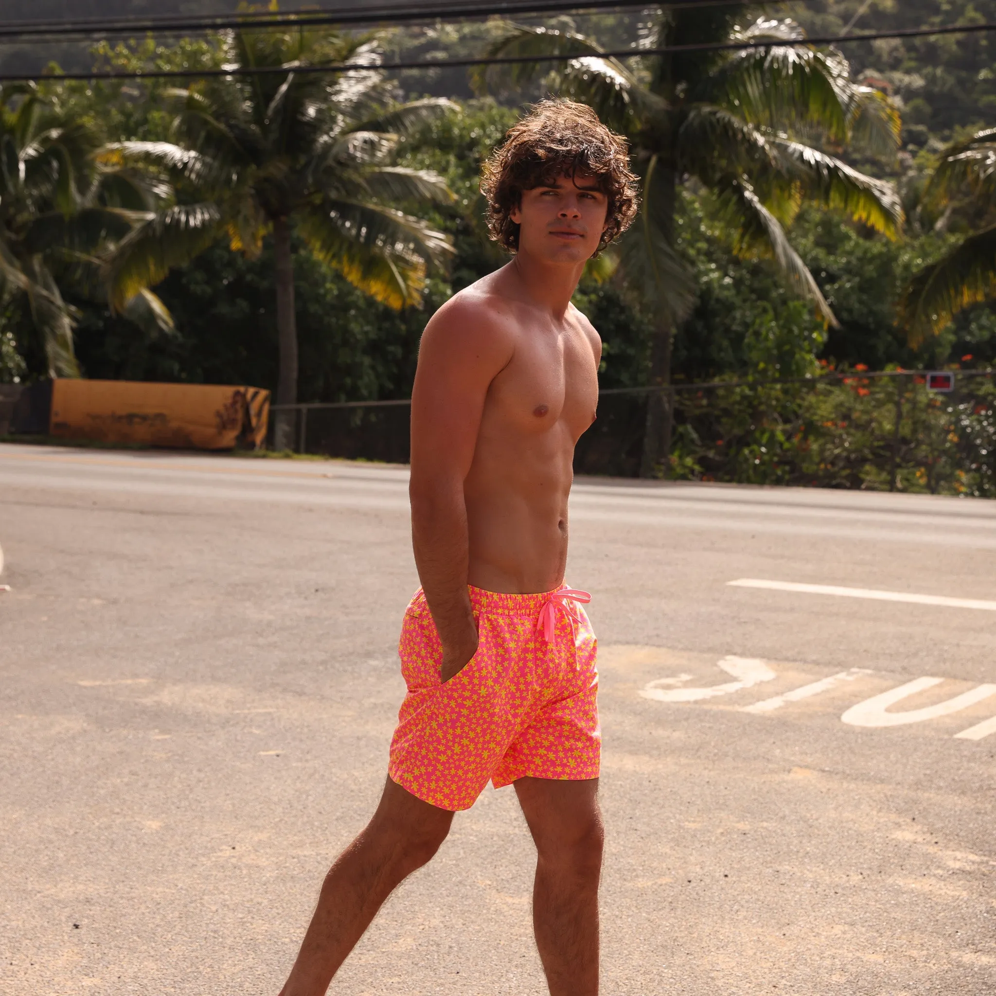 Men's Swim Trunks - Berry Blush