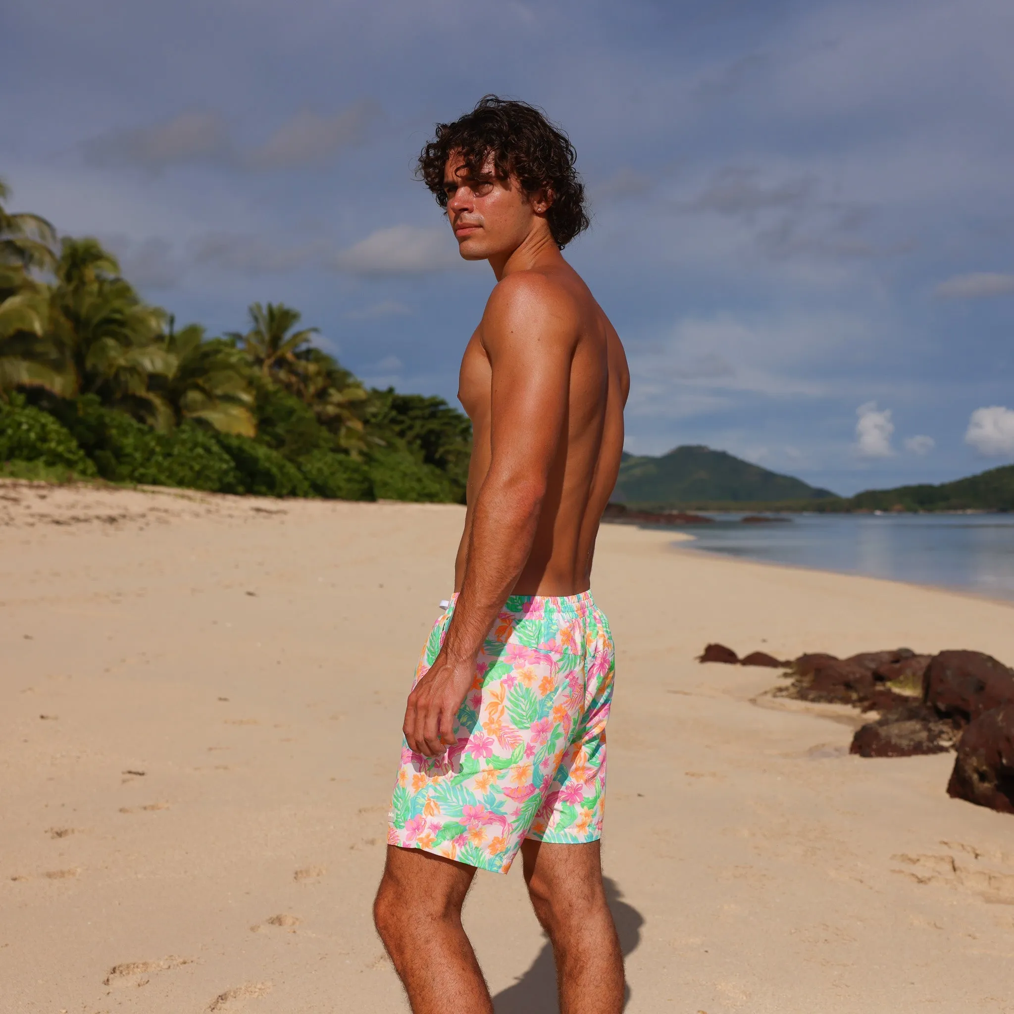 Men's Swim Trunks - Coconut Dreams