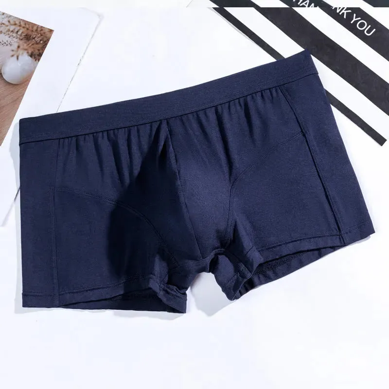 Men's Underwear Plain Cotton Boxer Short Breathable U Convex