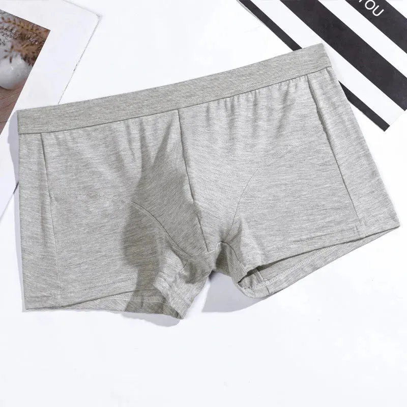 Men's Underwear Plain Cotton Boxer Short Breathable U Convex